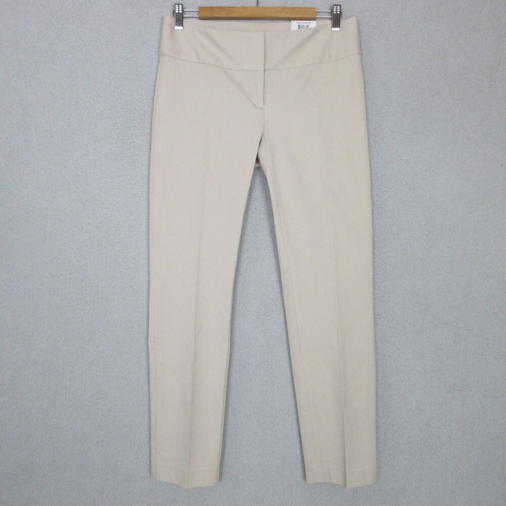 Alfani Tummy Control Pants Womens 6 Slim Leg  Stretch Ankle Beige Career‎ Chic
